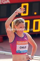 Eilidh Child, 400 metres hurdles at the Glasgow Diamond League. Photo: David T. Hewitson/Sports for All Pics